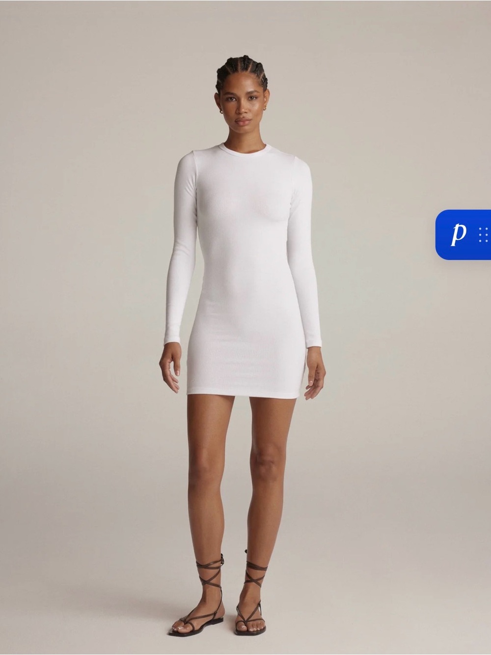 Tiana Mini Long Sleeve White Dress - Clyque the Label